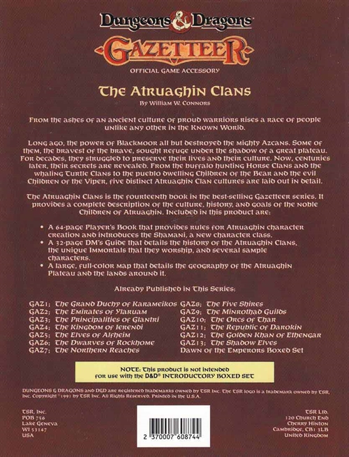 DnD - The Artuaghin Clans Gazetteer (B Grade) (Genbrug)